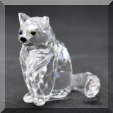 C19. Swarovski Crystal cat signed by Michael Stamey. 